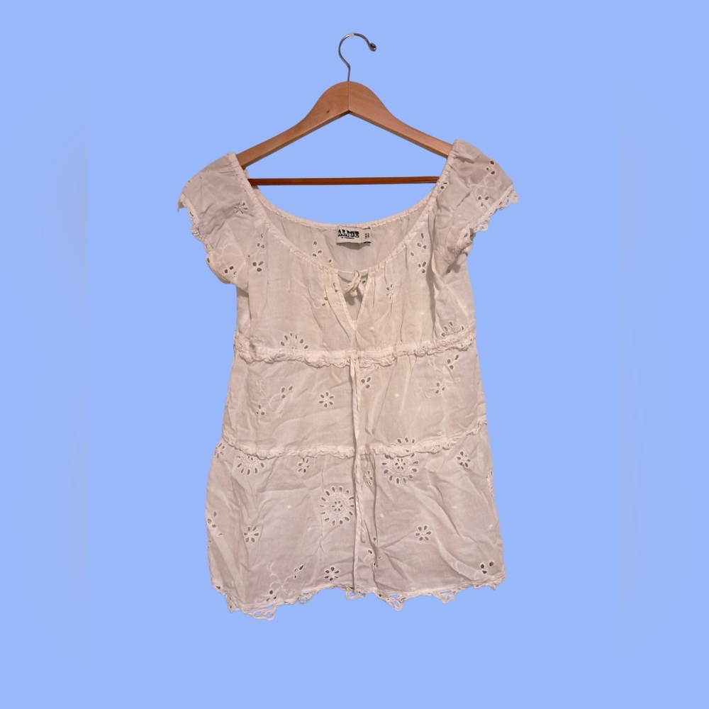 Alice by Temperley lace layered gathered blouse top
